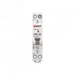 Выключатель автоматический дифференциального тока АВДТ-63М 1P+N (18 м) 25А 30мА характеристика C тип АС электронный 6кА PROXIMA