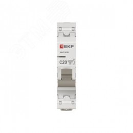 Выключатель автоматический однополюсный 1P 20А (C) 4.5kA ВА 47-63N M634120C PROXIMA EKF