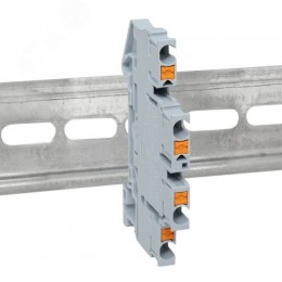 Клемма двухуровневая Push-in 2.5 мм2 4 вывода серая EKF