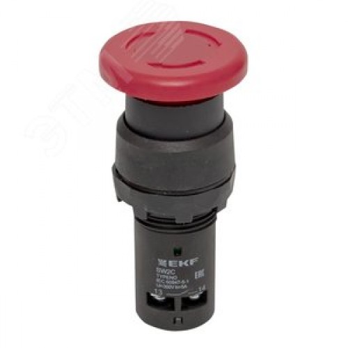 Кнопка SW2C-11MZ поворотная красная Грибок 1з+1р