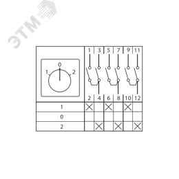 Переключатель кулачковый ПК-1-43 25А 3P 1-0-2' PROxima