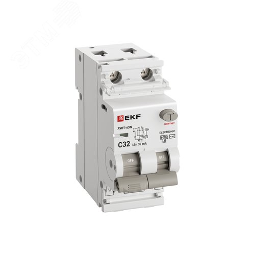 Выключатель автоматический дифференциального тока 1P+N 32А (C) 30мА AC эл АВДТ-63N D63N26E32C30 PROXIMA EKF