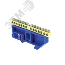 Шина нулевая 63.14 изолятор на DIN-рейку латунь