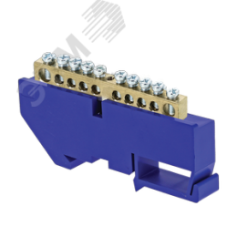 Шина нулевая 63.10 изолятор на DIN-рейку латунь