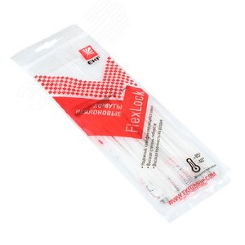 Хомут P6.6 стандартный белый 2.5x100 (100шт) FlexLock PROxima