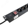 Блок розеток PDU TERACOM PRO 19'' 1U 16А/250В 8 розеток Schuko с выключателем шнур питания длиной 2 метра сечение 3x1.5 мм2 вилка Schuko корпус алюминий черный