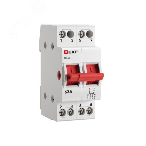 Переключатель трехпозиционный ТПС-63 2P 63А PROxima