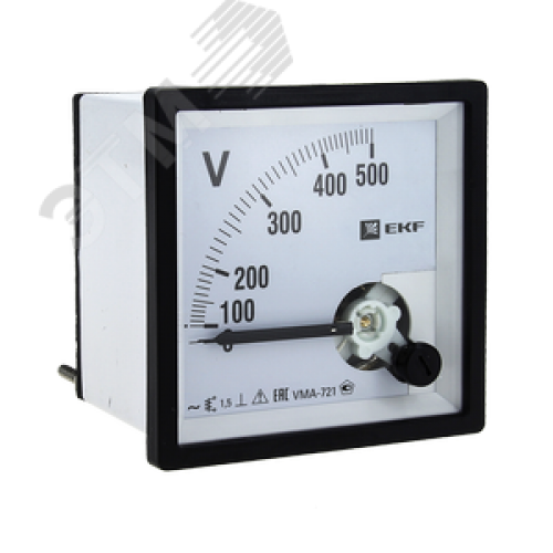 Вольтметр VM-A721 аналоговый на панель 72х72 квадратный вырез 500 В прямое подключение PROxima