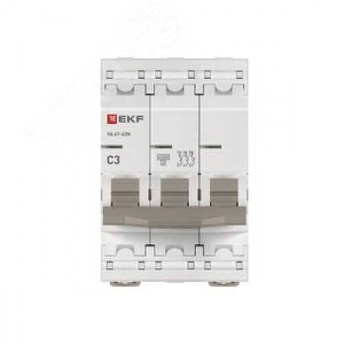 Выключатель автоматический трехполюсный 3P 3А (C) 4.5kA ВА 47-63N M634303C PROXIMA EKF