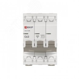 Выключатель автоматический трехполюсный 3P 63А (C) 4.5kA ВА 47-63N M634363C PROXIMA EKF