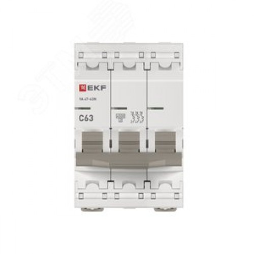 Выключатель автоматический трехполюсный 3P 63А (C) 4.5kA ВА 47-63N M634363C PROXIMA EKF