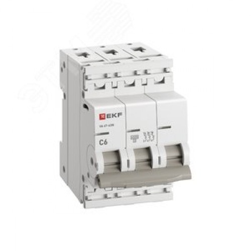 Выключатель автоматический трехполюсный 3P 6А C    4.5kA ВА 47-63N M634306C PROXIMA EKF