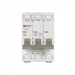Выключатель автоматический трехполюсный 3P 6А C    4.5kA ВА 47-63N M634306C PROXIMA EKF