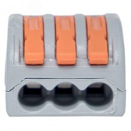 Клемма СМК 222-413 с рычагом 3 отверстия блистер (20шт.) EKF