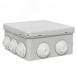 Коробка распределительная КМР-030-014 с крышкой (100х100х50) для прямого монтажа, 10 мембр. вводов серая IP55 EKF