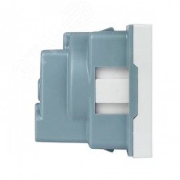 Розетка 45х45 (2 модуля), с заземлением, белая,   пря мая