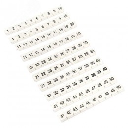Маркеры для ST/Push-in 2,5 с нумерацией 1-50 для крепления сбоку (100 шт.) EKF
