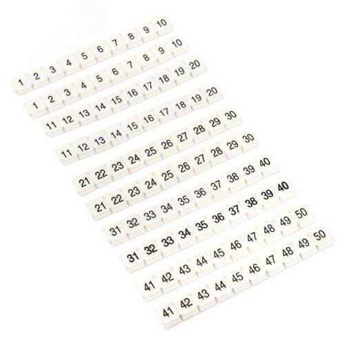 Маркеры для ST/Push-in 2,5 с нумерацией 1-50 для крепления сбоку (100 шт.) EKF