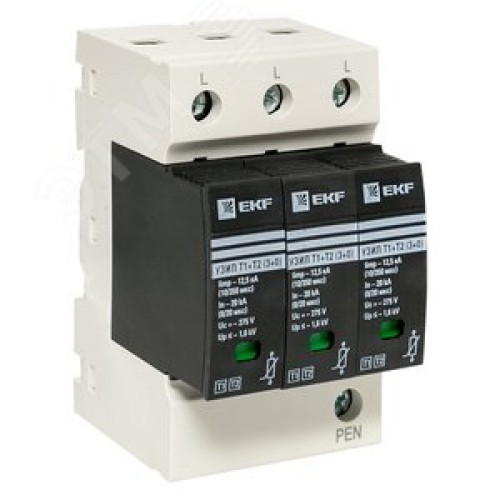 Устройство защиты от импульсных перенапряжений Т1+Т2 Im-12,5kA In-20kA Uc-275В 3+0 PROxima