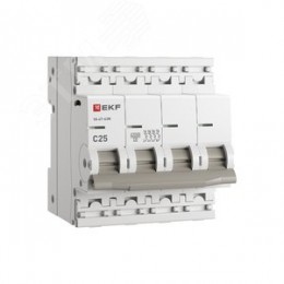 Выключатель автоматический четырехполюсный 4P 25А (C) 4.5kA ВА 47-63N M634425C PROXIMA EKF