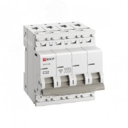 Выключатель автоматический четырехполюсный 4P 32А (C) 4.5kA ВА 47-63N M634432C PROXIMA EKF