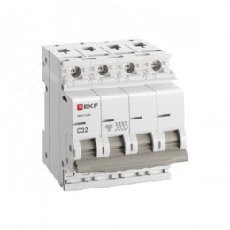Выключатель автоматический четырехполюсный 4P 32А (C) 4.5kA ВА 47-63N M634432C PROXIMA EKF
