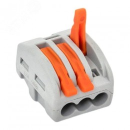 Клемма СМК 222-413 с рычагом 3 отверстия 0,08-2,5(4,0) мм2 EKF