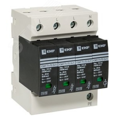 Устройство защиты от импульсных перенапряжений Т1+Т2 Im-12,5kA In-20kA Uc-275В 3+1 PROxima