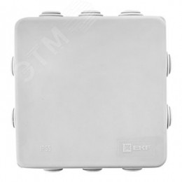 Коробка распределительная КМР-030-014 с крышкой (100х100х50) для прямого монтажа, 10 мембр. вводов серая IP55 EKF