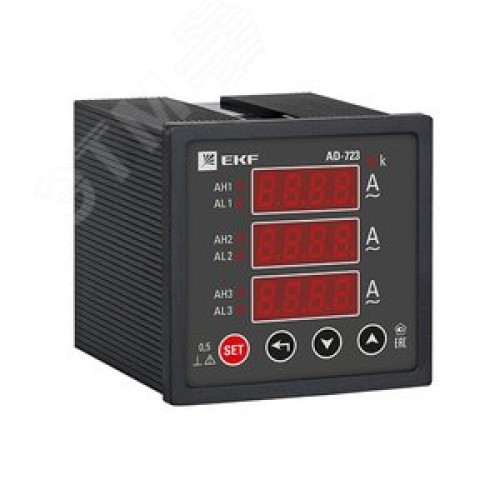 Амперметр цифровой на панель 72х72 трехфазный PROxima