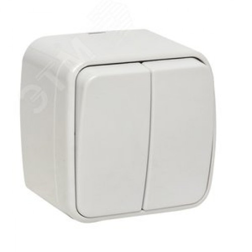 Выключатель Минск двухклавишный ОП 10А белый