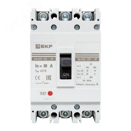 Выключатель автоматический трехполюсный ВА-99М/100 80А 3ф 35кА РЭ800А