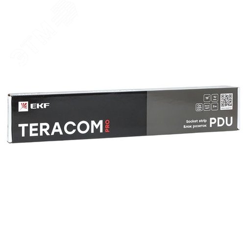 Блок розеток PDU TERACOM PRO 19'' 1U 16А/250В 8 розеток Schuko с выключателем шнур питания длиной 2 метра сечение 3x1.5 мм2 вилка Schuko корпус алюминий черный