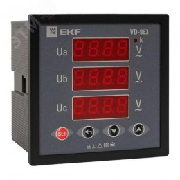 Вольтметр цифровой на панель 96х96 трехфазный PROxima