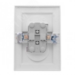 Розетка Минск 2-местная СП без заземления 10А белая защитные шторки