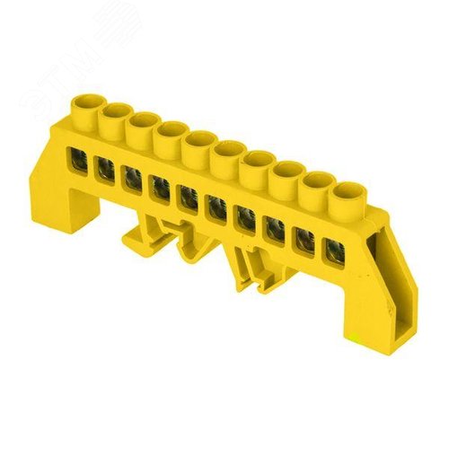 Шина 0 РЕ (8х12мм) 10 отверстий латунь желтый     нейлоновый корпус комбинированный PROxima