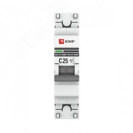 Выключатель автоматический 1P 25А (C) 6кА ВА 47-63M c электромагнитным расцепителем PROxima