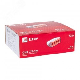 Клемма СМК 773-174 с пастой 4 отверстия 2.5-6.0мм2 уп.50шт. PROxima