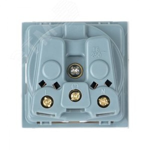 Розетка 45х45 (2 модуля), с заземлением, белая,   пря мая