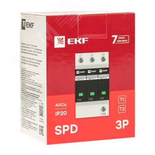 Устройство защиты от импульсных перенапряжений Т1+Т2 Im-12,5kA In-20kA Uc-275В 3+0 PROxima