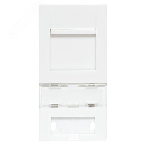 Вставка розеточная TERACOM PRO 45x22.5мм формат Mosaic на 1 модуль Keystone со шторкой и маркером белая