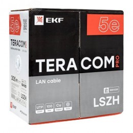 Витая пара TERACOM PRO 5E U/UTP 4 пары solid 24AWG LSZH нг(А)-HF серый 305м