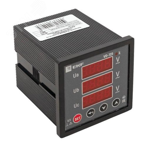 Вольтметр цифровой на панель 72х72 трехфазный PROxima