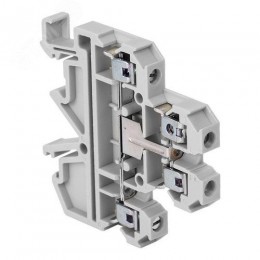 Клемма винтовая двухуровневая с перемычкой между уровнями JXB 4 мм2 4 вывода серая EKF