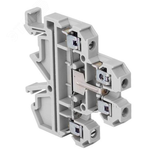 Клемма винтовая двухуровневая с перемычкой между уровнями JXB 4 мм2 4 вывода серая EKF
