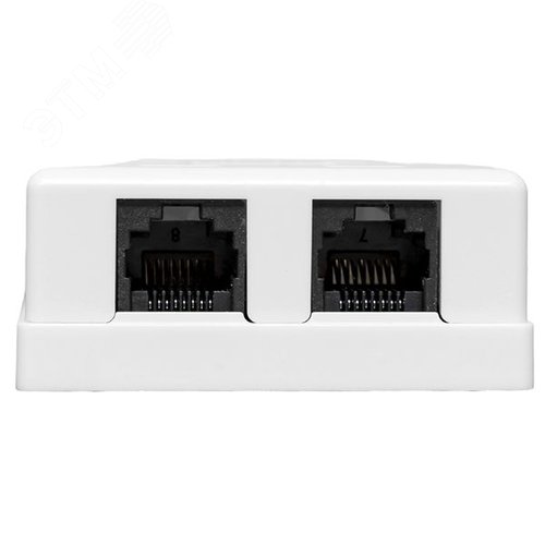 Розетка настенная TERACOM Cat.5E неэкранированная 2 порта RJ-45 Dual IDC белая