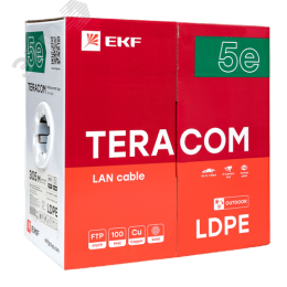 Витая пара TERACOM 5E F/UTP 4 пары solid OUT LDPE черный 305м