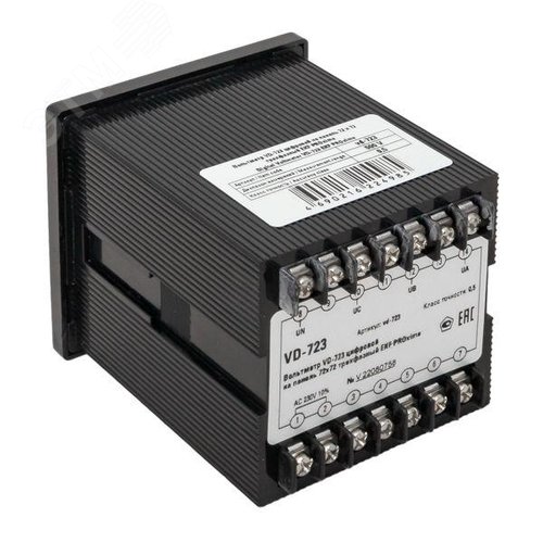 Вольтметр цифровой на панель 72х72 трехфазный PROxima