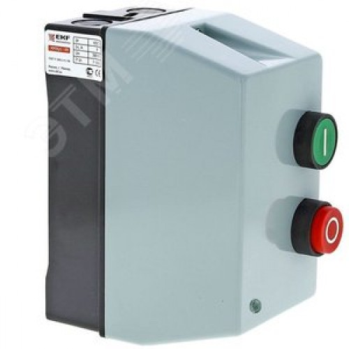 Пускатель магнитный ПМЛ-1230-9А-230В с тепловым реле 7-10А в корпусе IP65, с кнопками Пуск/Стоп, с индикацией