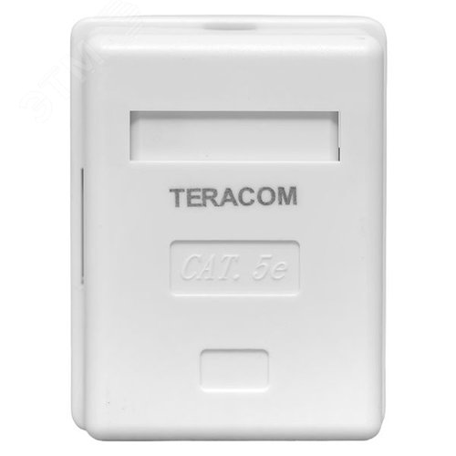 Розетка настенная TERACOM Cat.5E неэкран. 1 порт  RJ-45 Dual IDC белая